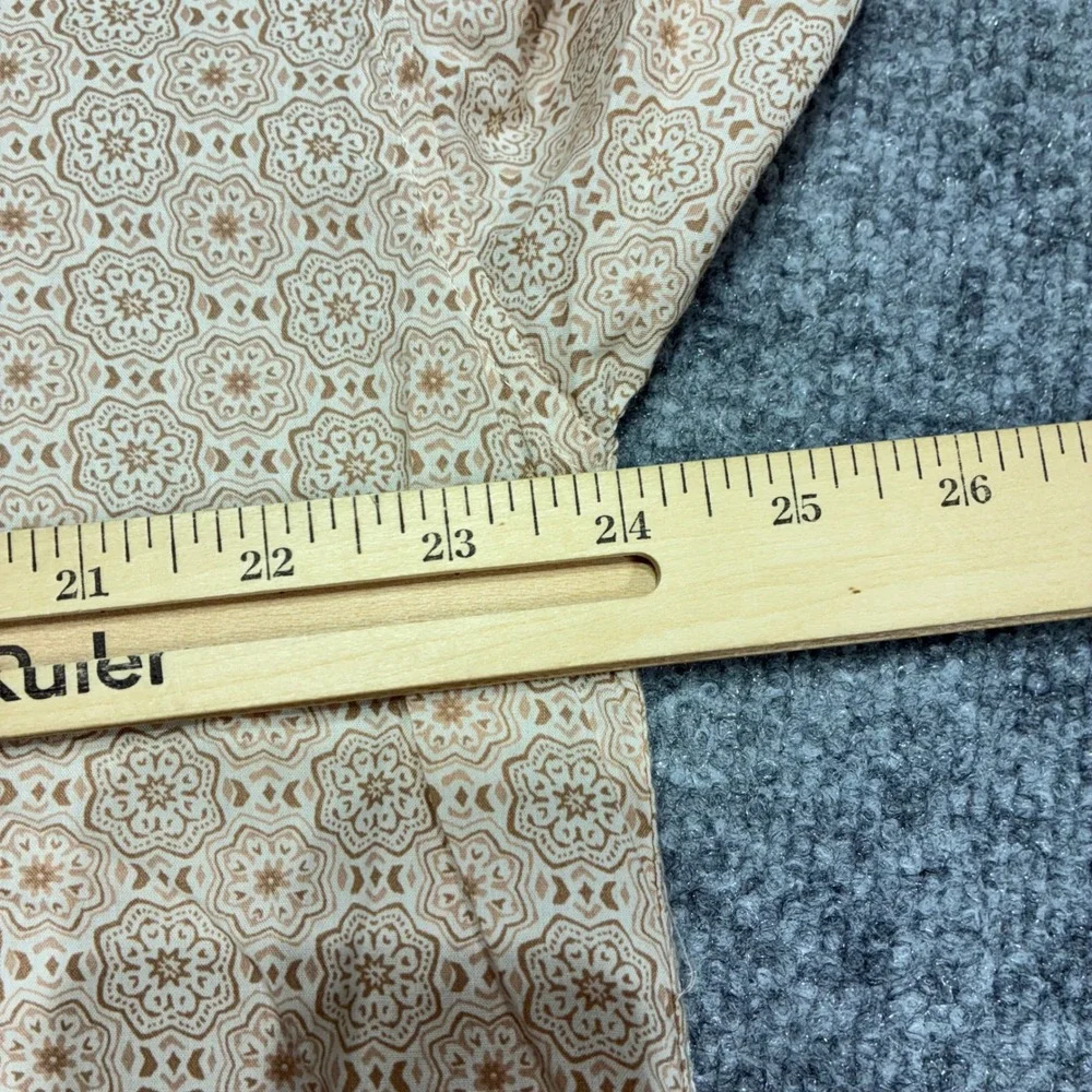 Abercrombie &‎ Fitch Oversized Shirt Mens L Tan Geometric Print Button Up